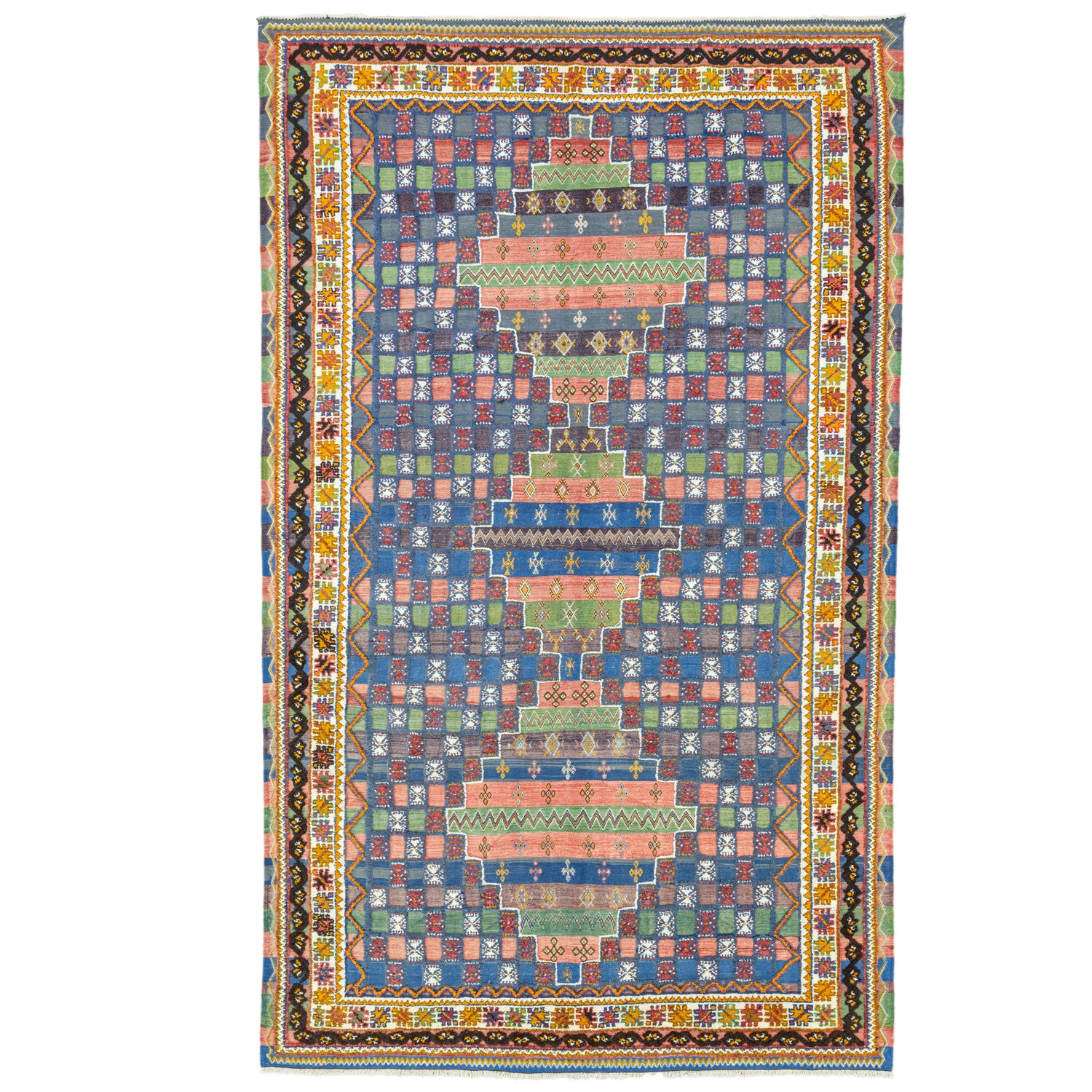 Rabat Geometrik Desenli Fas Halı Kilim 205x344 cm