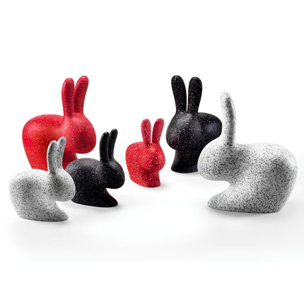 Rabbit Dots Beyaz/Siyah Tabure-Tabure-Qeeboo-NowShopFun