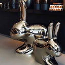 Rabbit Metalik Gümüş Tabure
