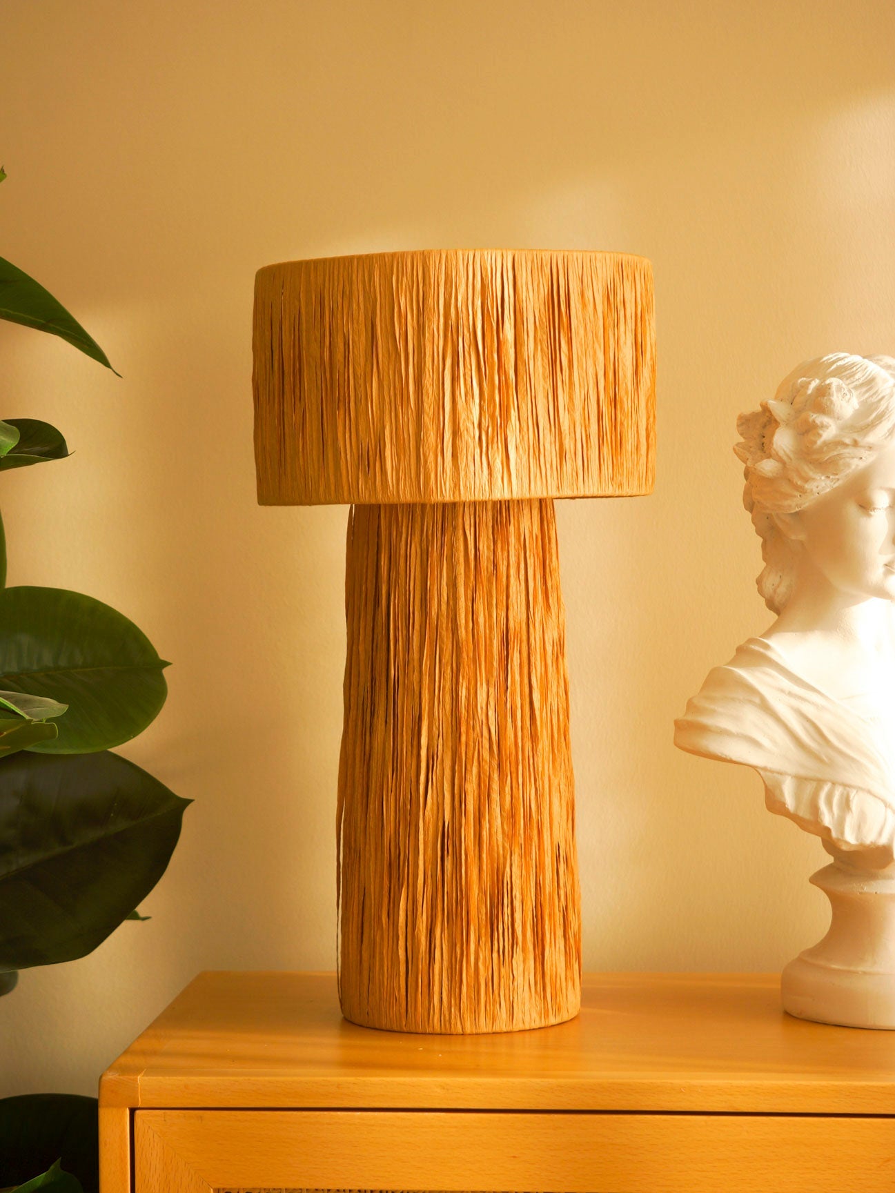 Rafya Abajur-Abajur-Semya Home-Doğal-NowShopFun