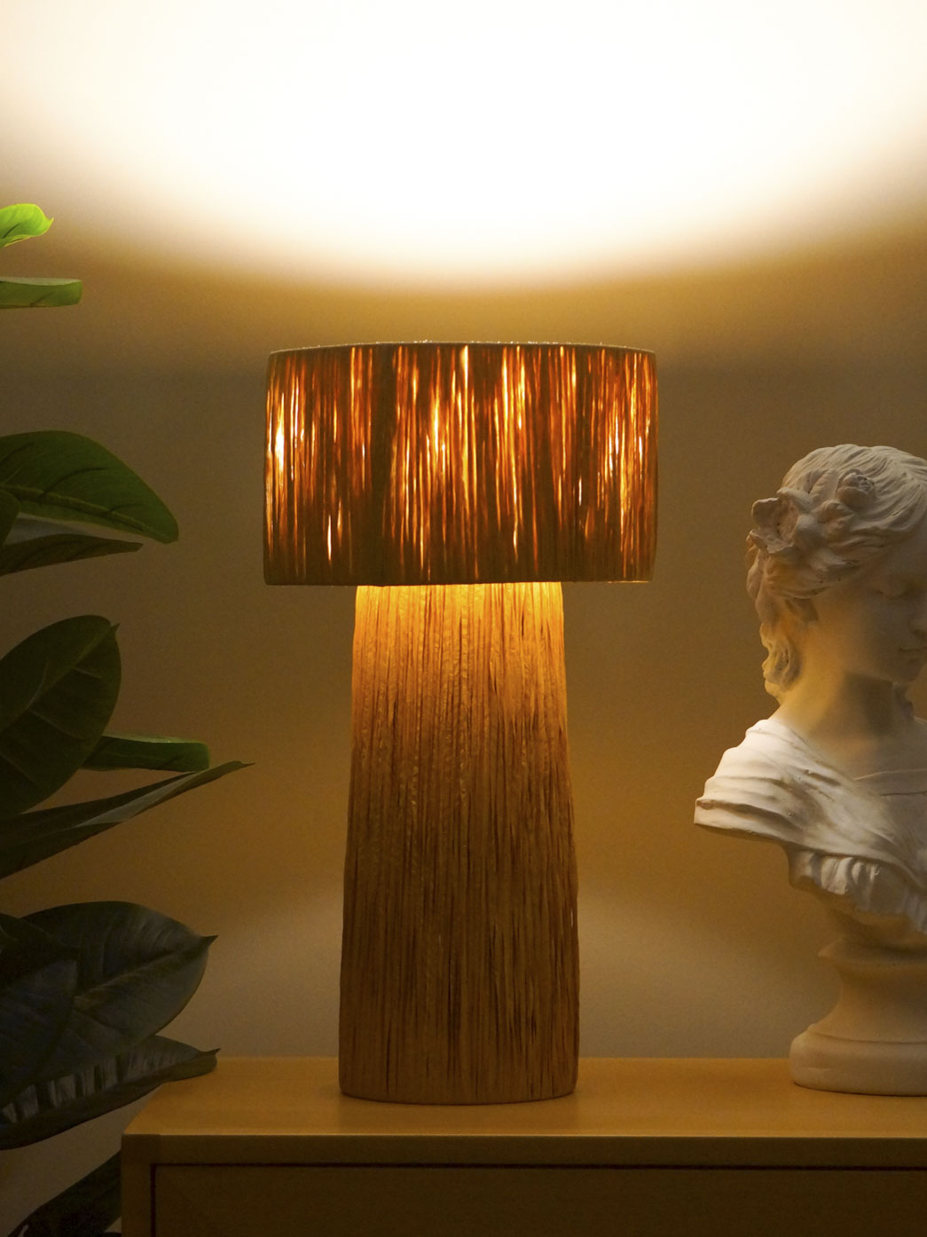 Rafya Abajur-Abajur-Semya Home-Doğal-NowShopFun