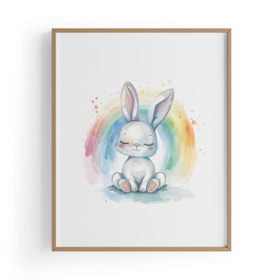 Rainbow Bunny Çocuk Odası Tablo-Baskı-ODA.products-30 x 40 cm-Ahşap-NowShopFun