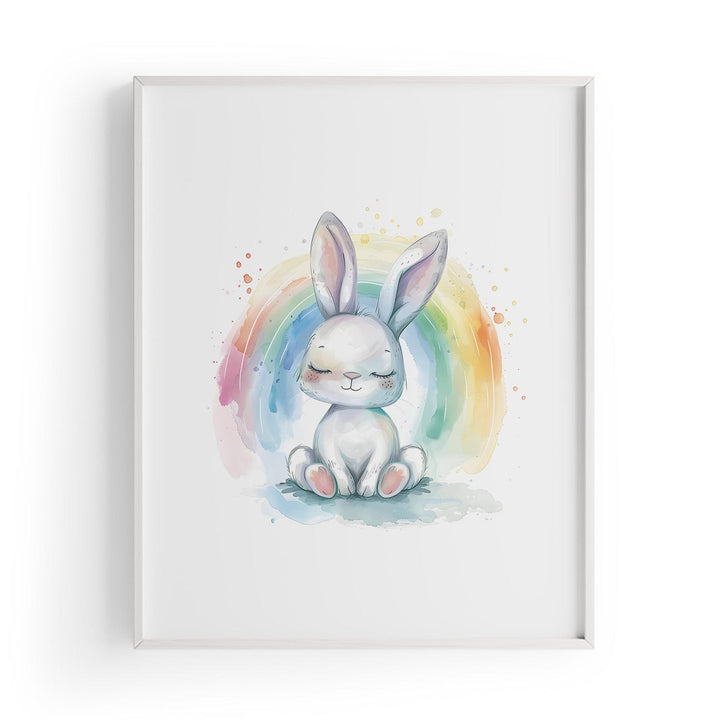 Rainbow Bunny Çocuk Odası Tablo-Baskı-ODA.products-30 x 40 cm-Beyaz-NowShopFun