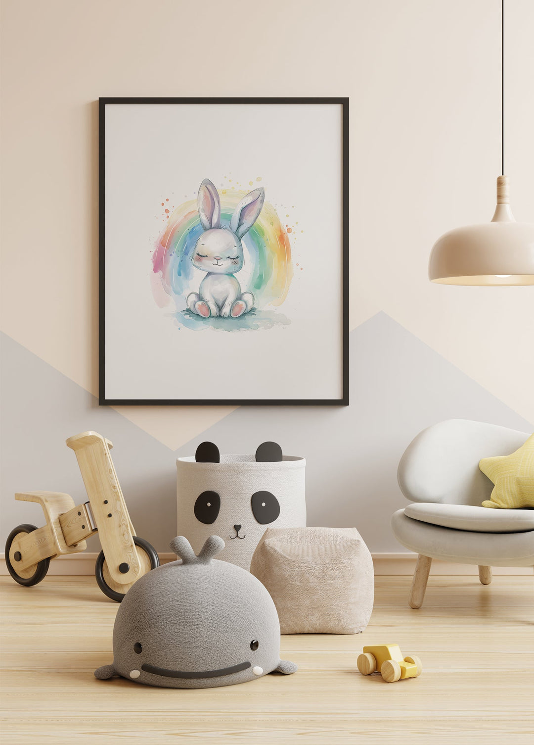 Rainbow Bunny Çocuk Odası Tablo