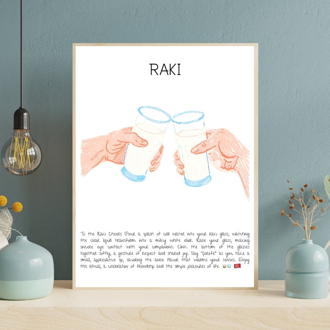 Rakı Art Print Cocktail Art Print Tasarım Poster-Tablo-Muff Atelier-21x30cm-NowShopFun