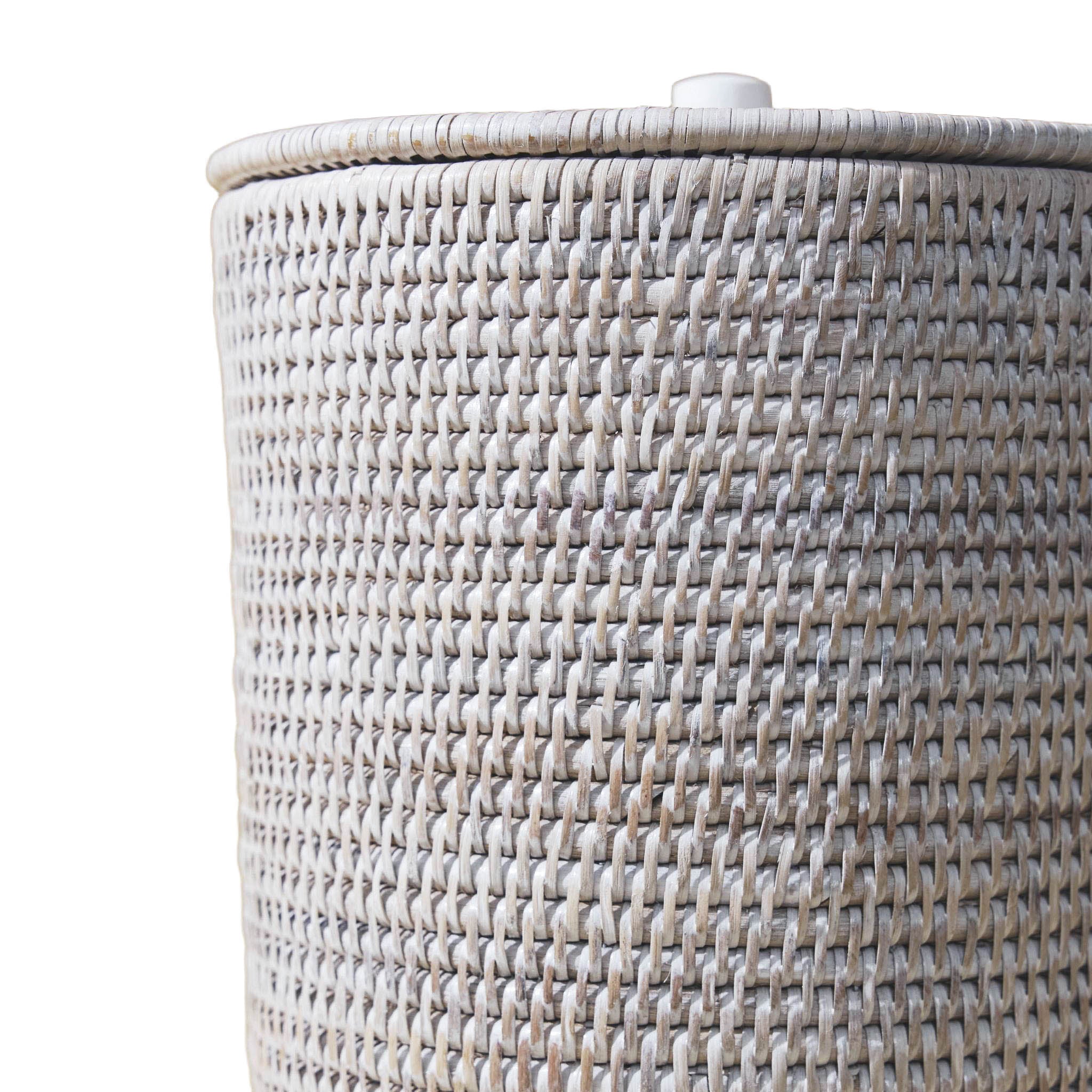 Rattan Kapaklı Çöp Kovası