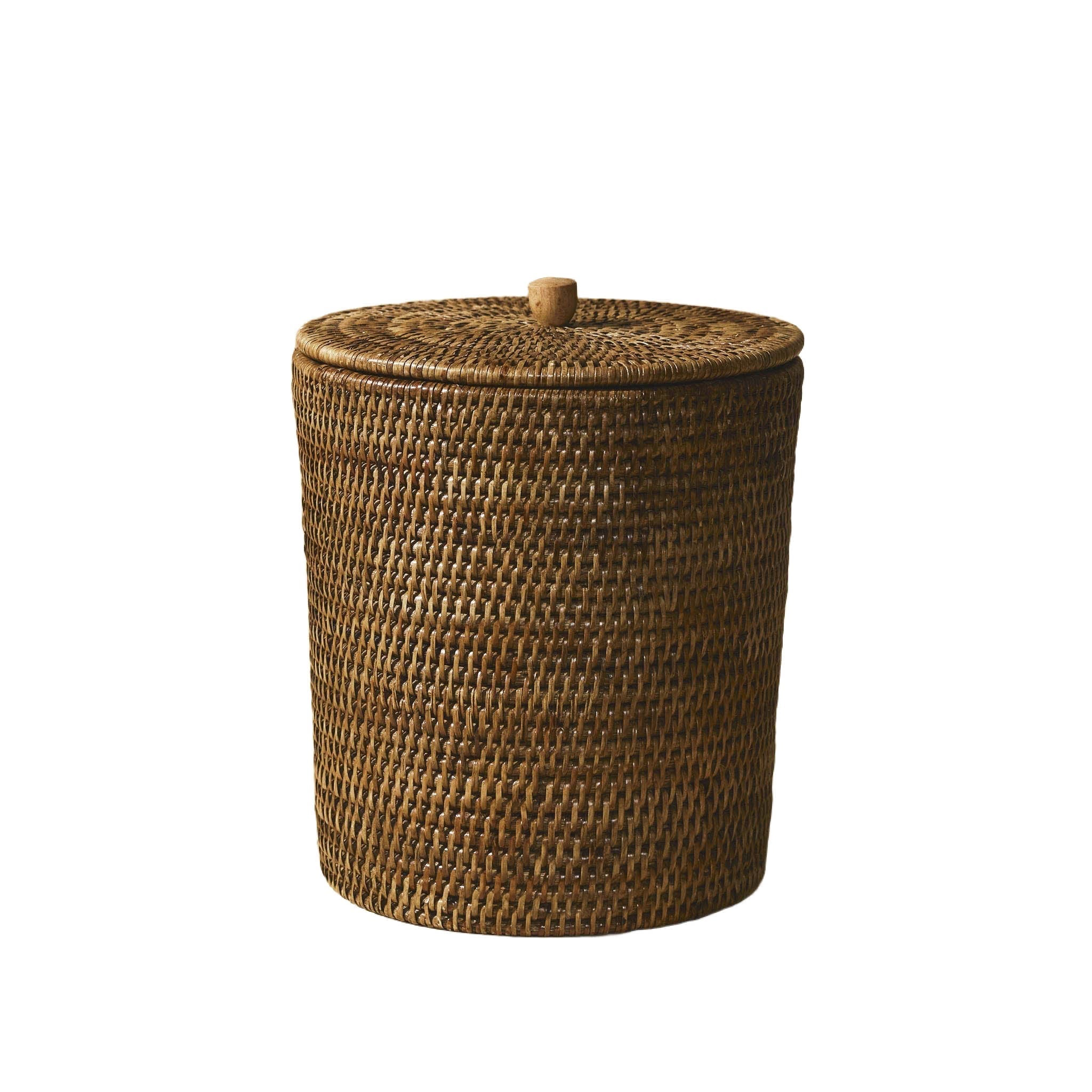 Rattan Kapaklı Çöp Kovası