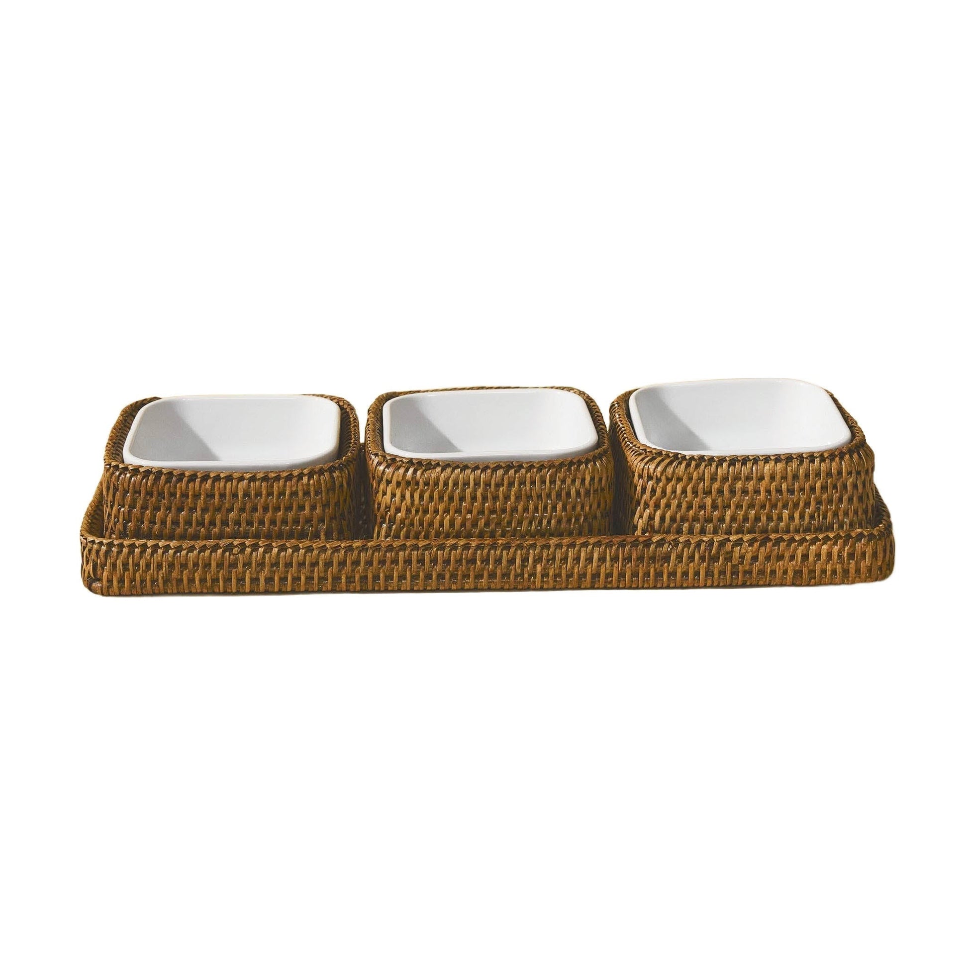 Rattan Üçlü Servis Seti