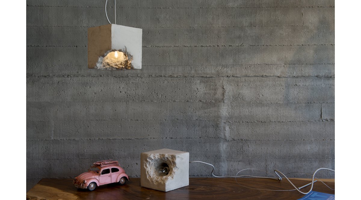 Raw Cube Beton Sarkıt Lamba-Tavan Aydınlatması-livingstore-NowShopFun