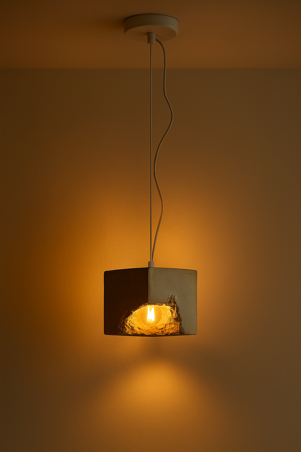 Raw Cube Beton Sarkıt Lamba-Tavan Aydınlatması-livingstore-NowShopFun