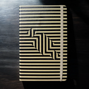 Rectilinear illusion leather notebook