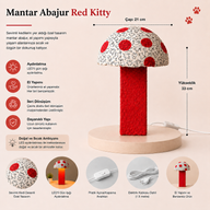 Red Kitty El Yapımı Kırmızı Mantar Abajur-Abajur-Penula-NowShopFun