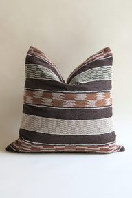 Sienna - Dama Desenli Kahve Beyaz Kırlent ( Kuş Tüyü Dolgu Dahil )-Yastık & Kırlent-Remon-50x50-NowShopFun