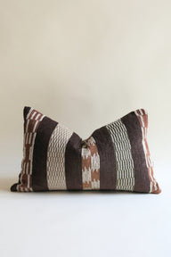 Sienna - Dama Desenli Kahve Beyaz Kırlent ( Kuş Tüyü Dolgu Dahil )-Yastık & Kırlent-Remon-30x50-NowShopFun