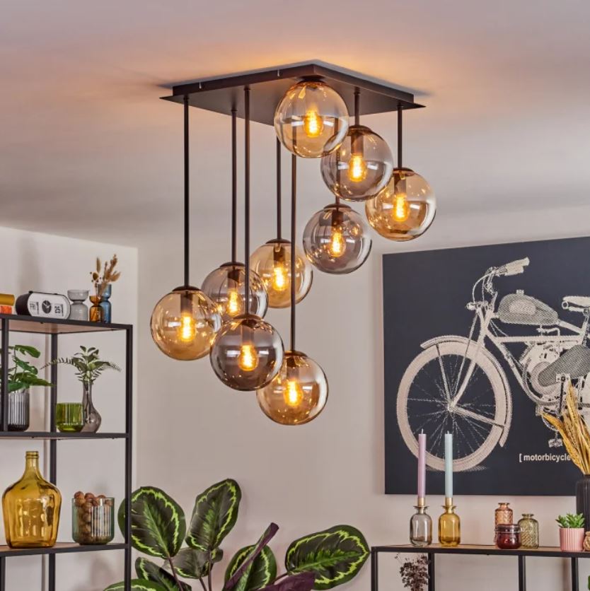 Renkli Glop Cam Sarkıt Avize