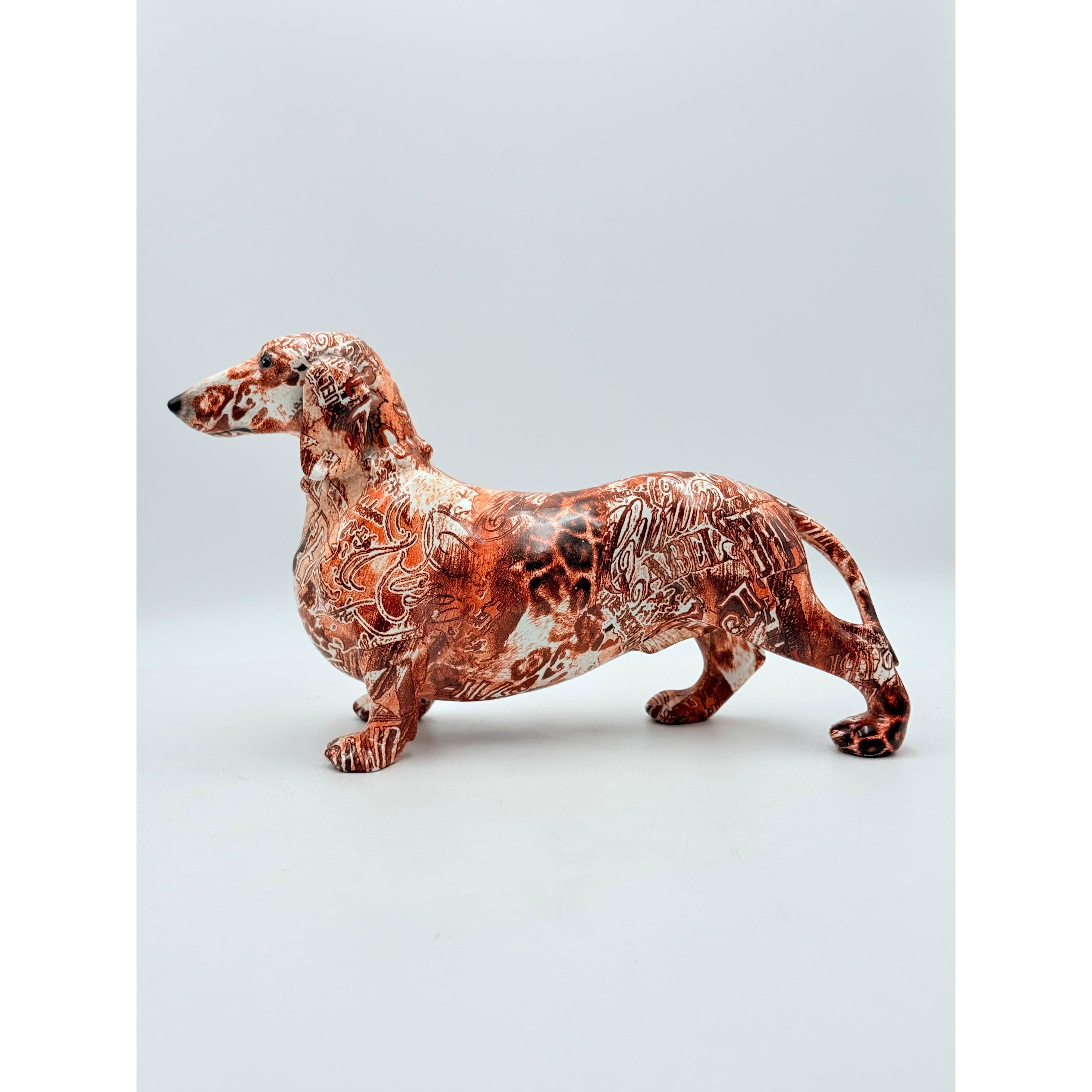 Renkli Grafiti Yazılı Sosis Köpek Heykeli-Heykel-And Iconic Art Store-NowShopFun