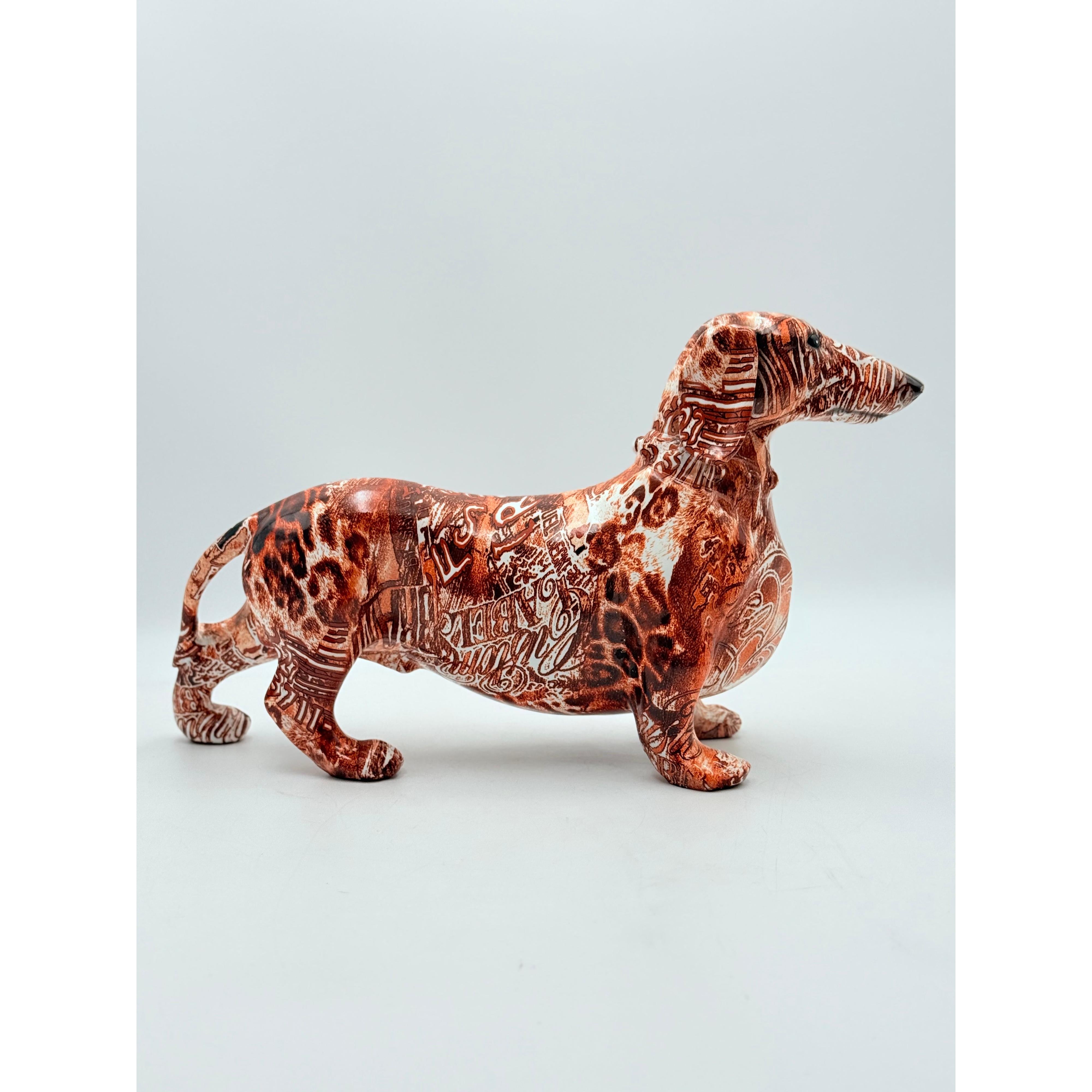 Renkli Grafiti Yazılı Sosis Köpek Heykeli-Heykel-And Iconic Art Store-NowShopFun