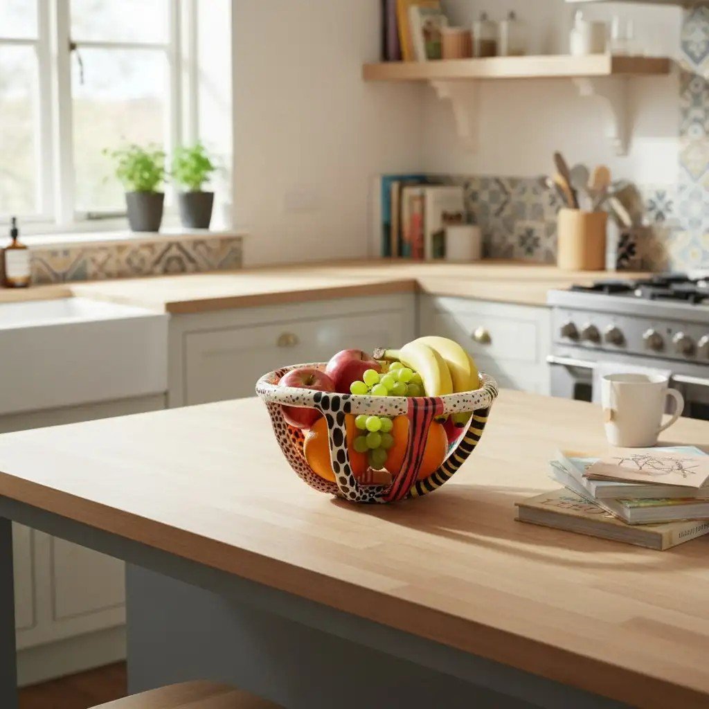 Renkli Seramik Sepet