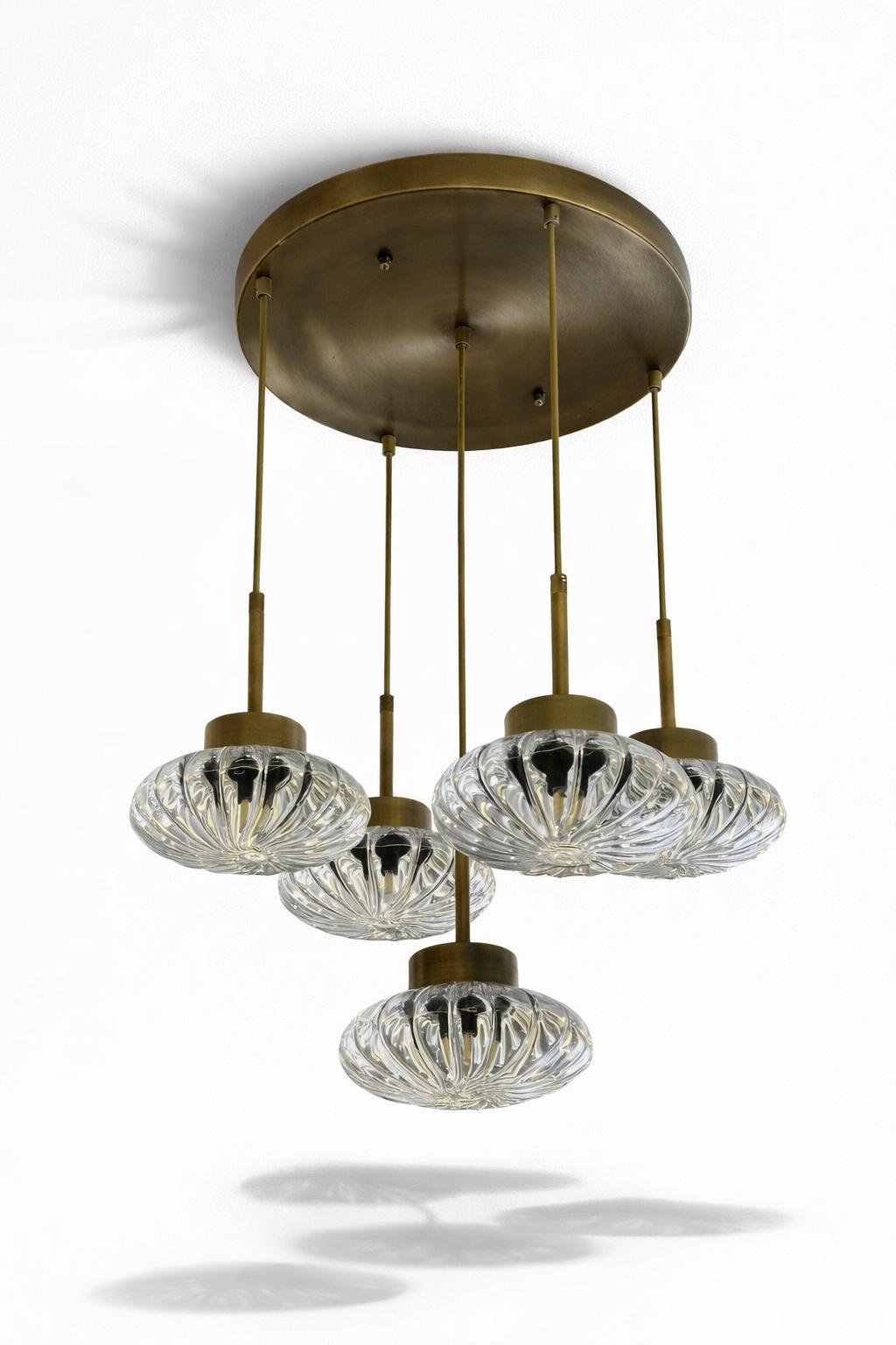 Retroline Çizgili Cam Sarkıt Avize