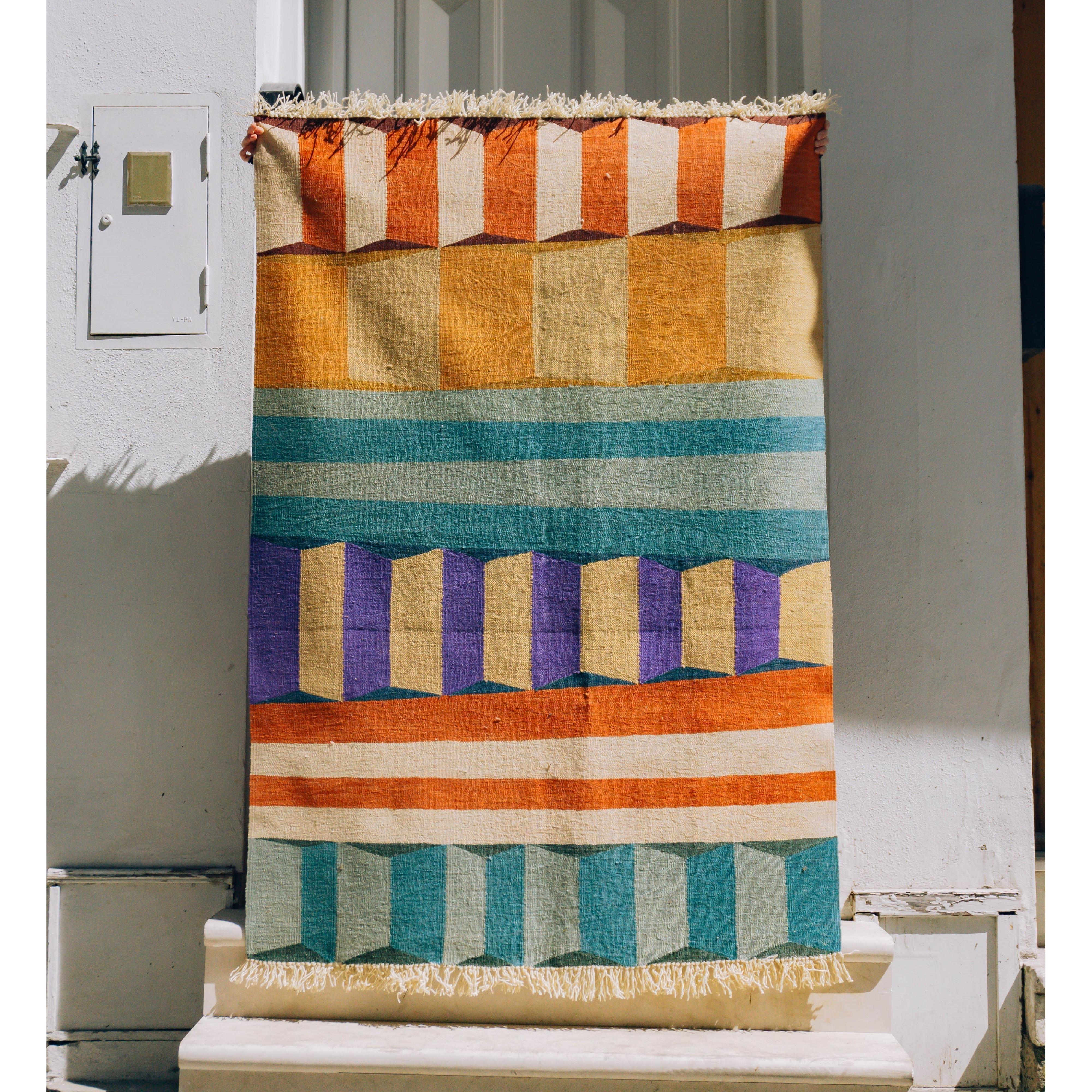 Rimini El Dokuması Kilim-Kilim & Halı-Studio Potato-120 x 170 cm / 47 x 67 inch / 4′ x 5’6”-NowShopFun