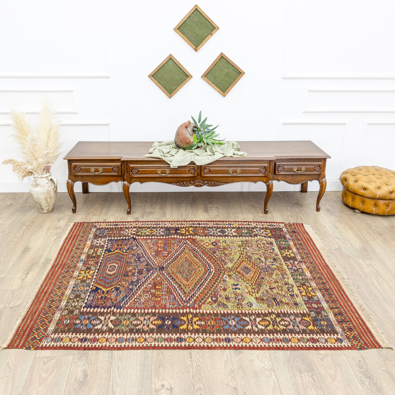 Rinat Etnik Tasarımlı Nuzumla Kilim 149x187 cm-Kilim-Soho Antiq-NowShopFun