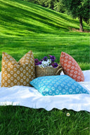Riviera Picnic - Çiçek Desenli Çok Renkli Outdoor Kırlent Seti