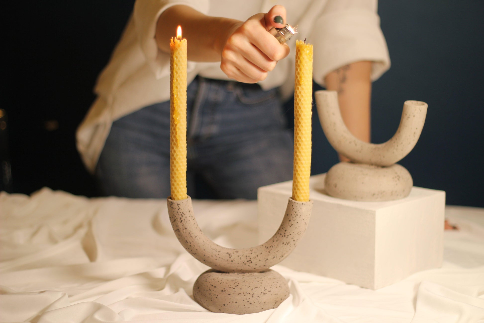 Rock Seramik Şamdan