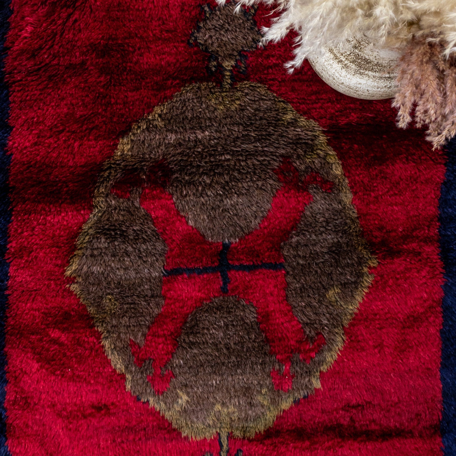 Ronte Shaggy Tarz İlkel Desenli Halı 108x172 cm