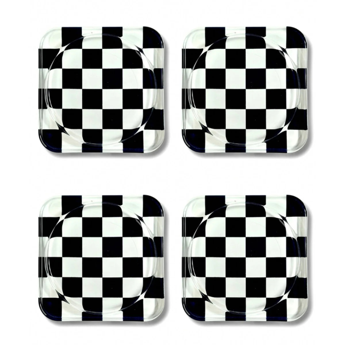 Retro Black & White Bardak Altlığı