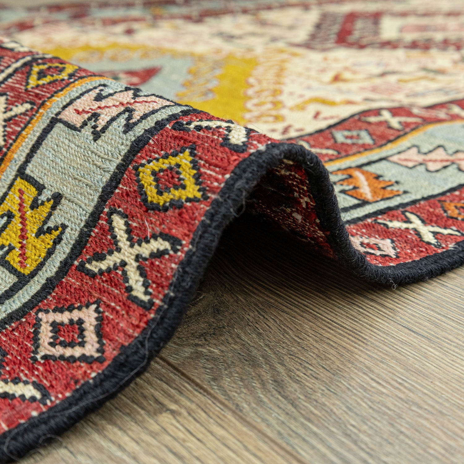 Rosa El Dokuma İpek Kilim Yolluk 71X281 Cm