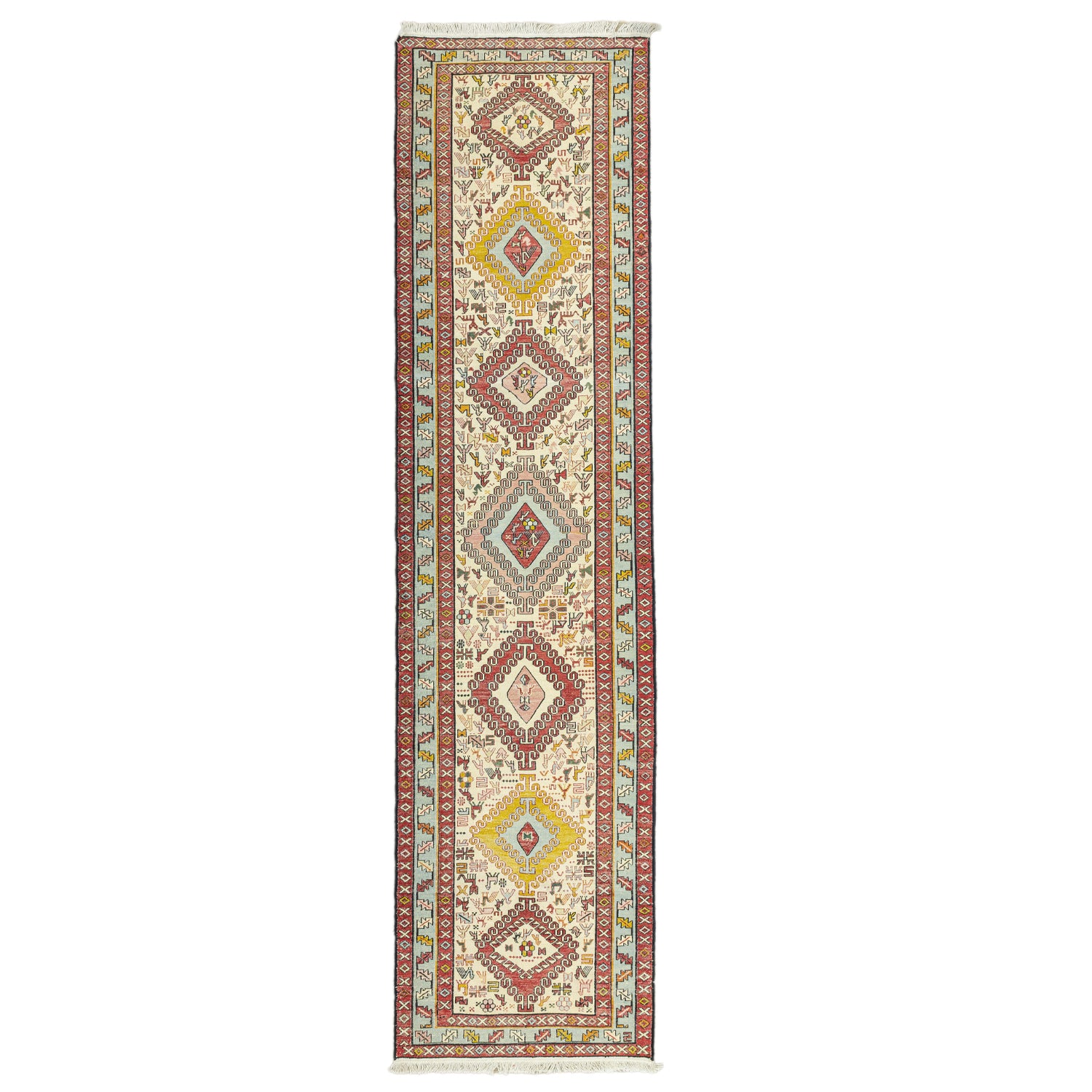 Rosa El Dokuma İpek Kilim Yolluk 71X281 Cm