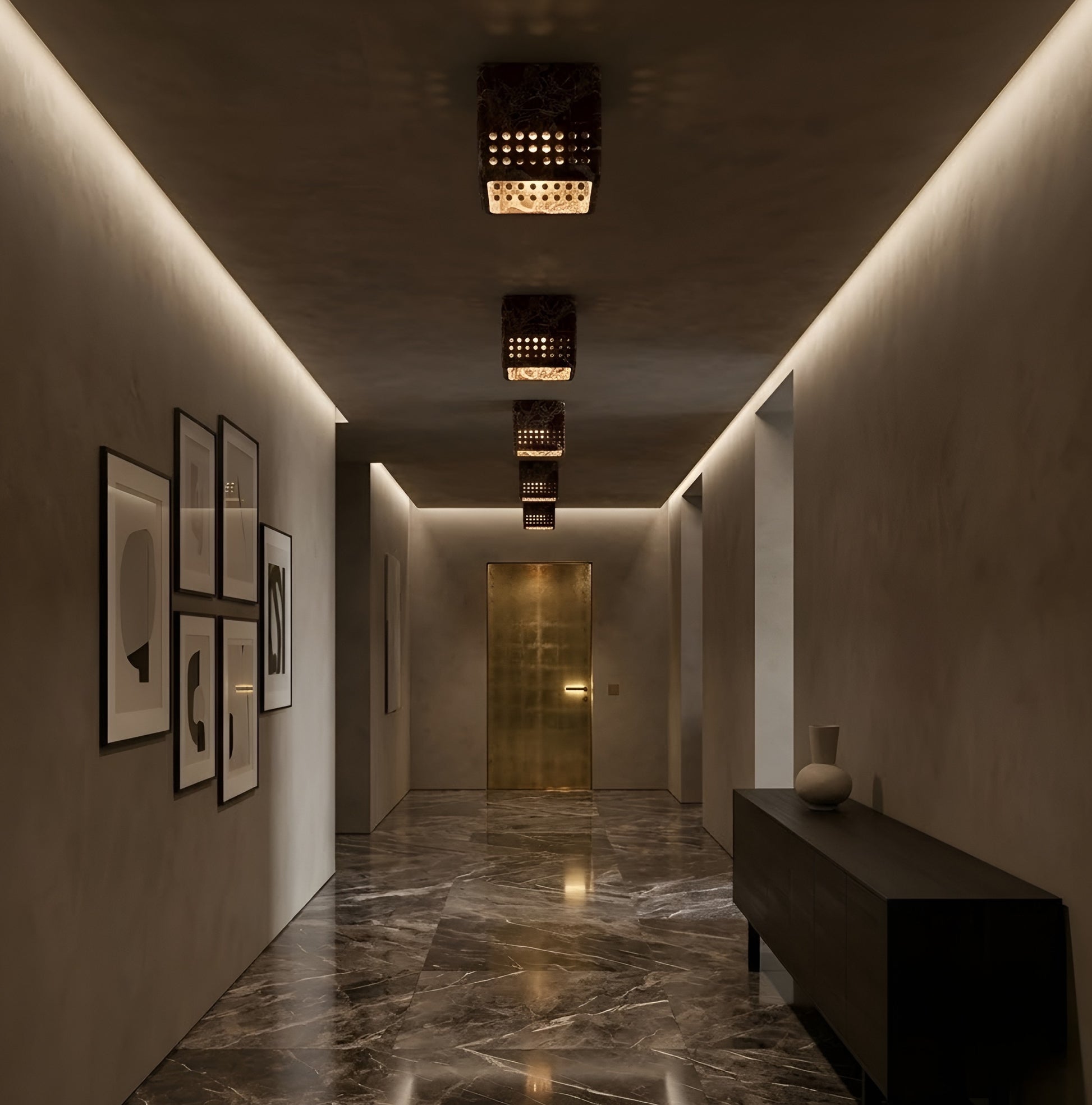 Rosso Levanto Kare Mermer Plafonyer