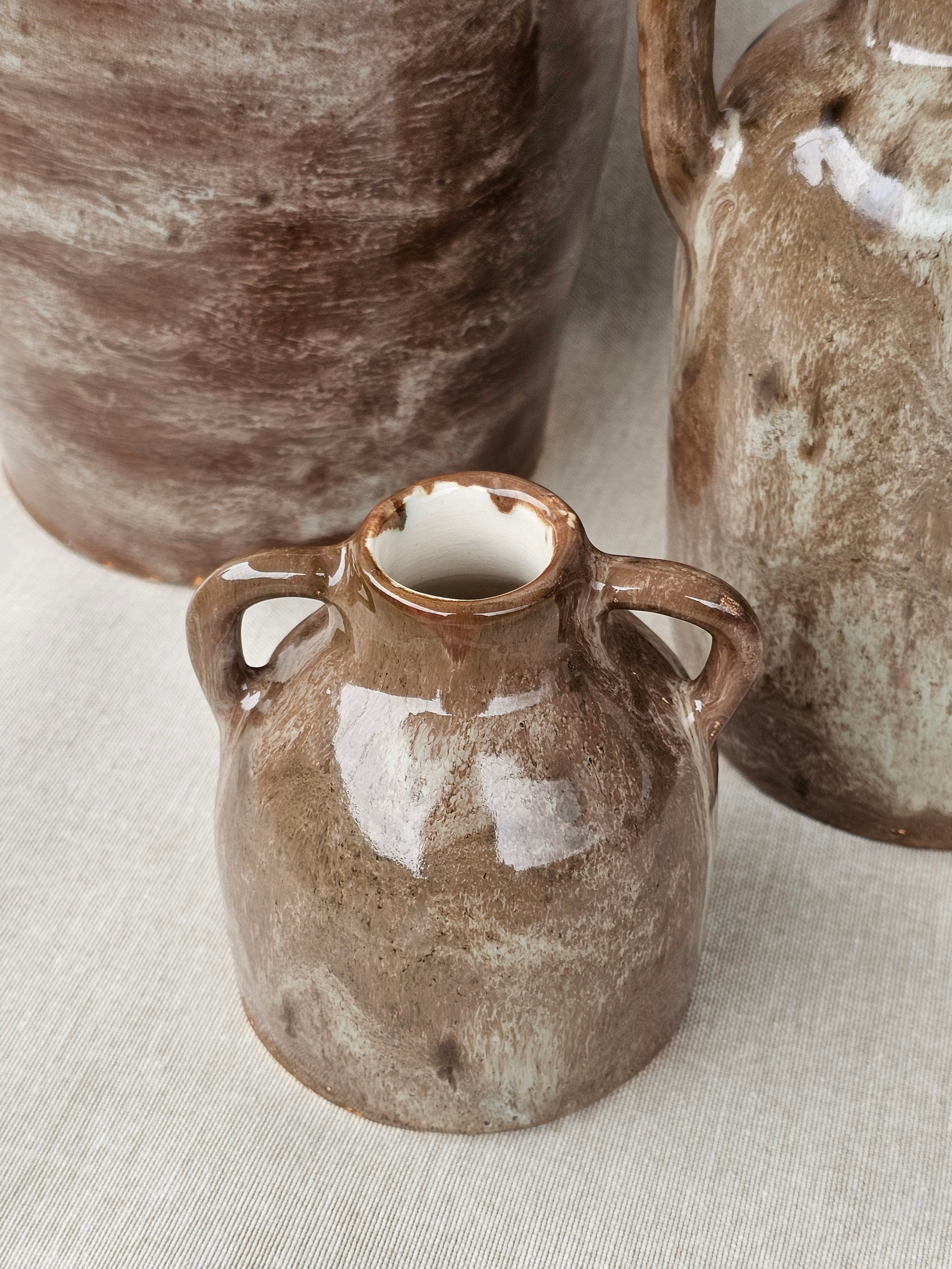 Rustik Seramik Vazo Seti – 3’lü Aile-Vazo-Zeynep Karataş Ceramics-NowShopFun