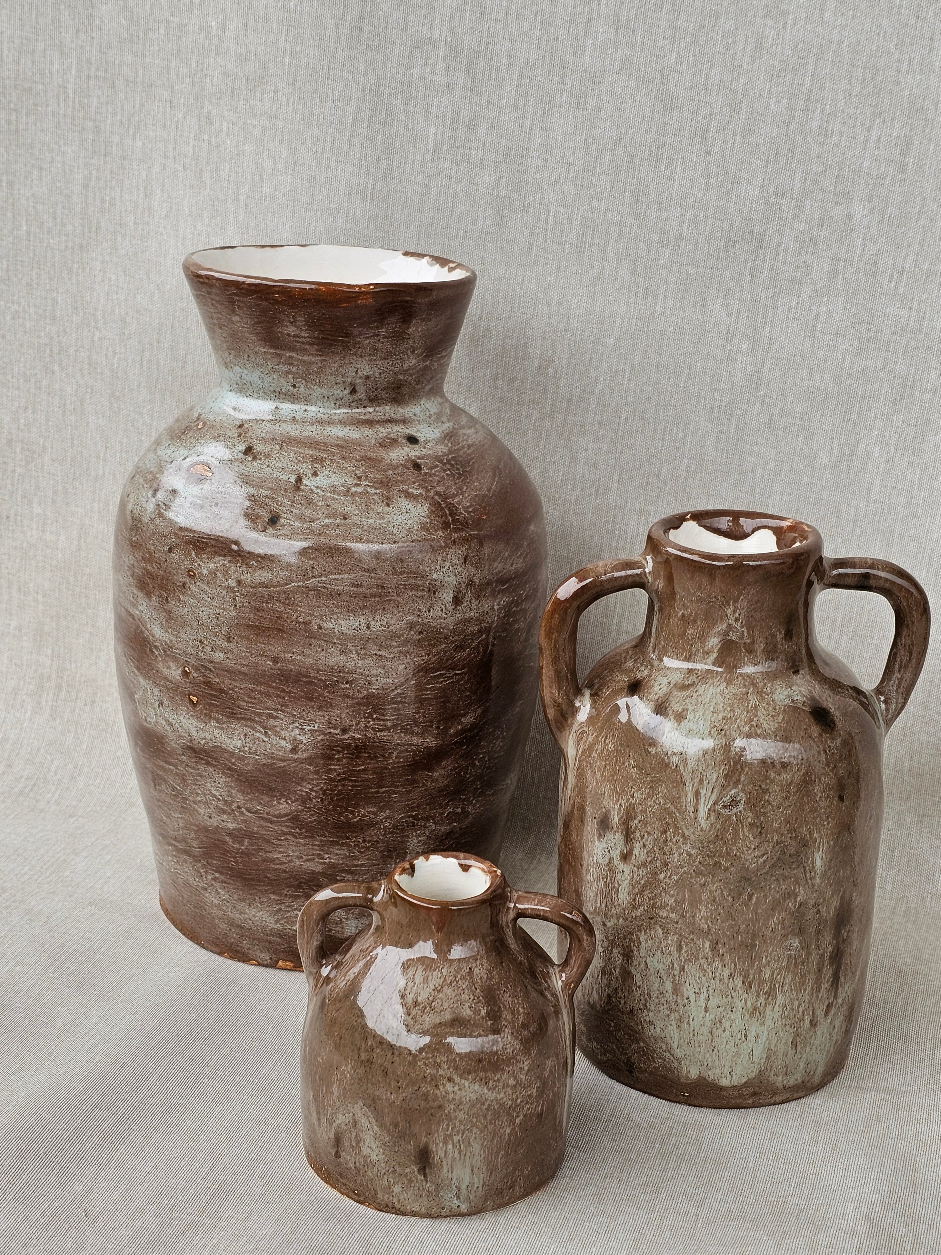 Rustik Seramik Vazo Seti – 3’lü Aile-Vazo-Zeynep Karataş Ceramics-NowShopFun