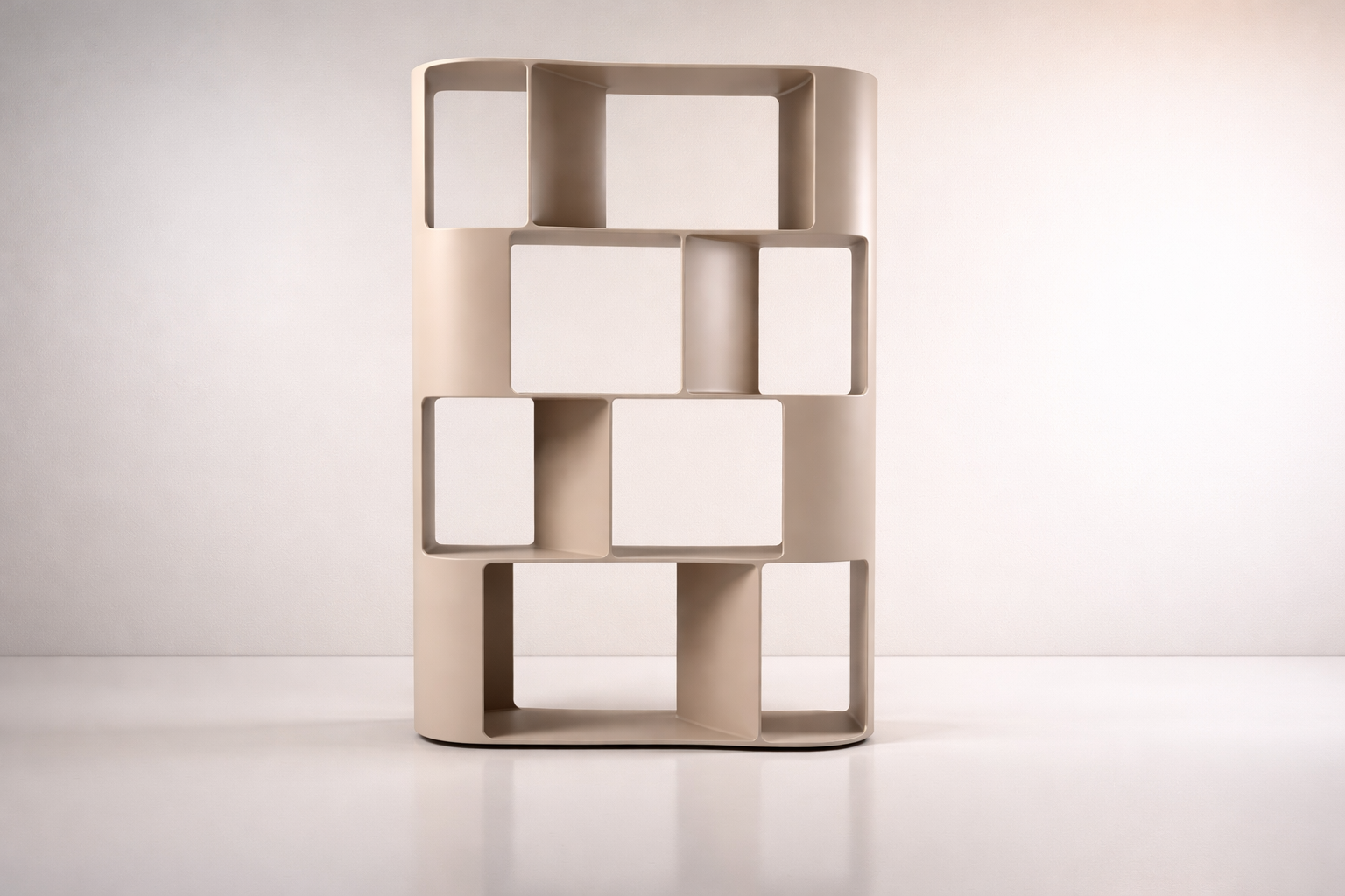 Round Shelf Sculptural Modern Metal Bookcase