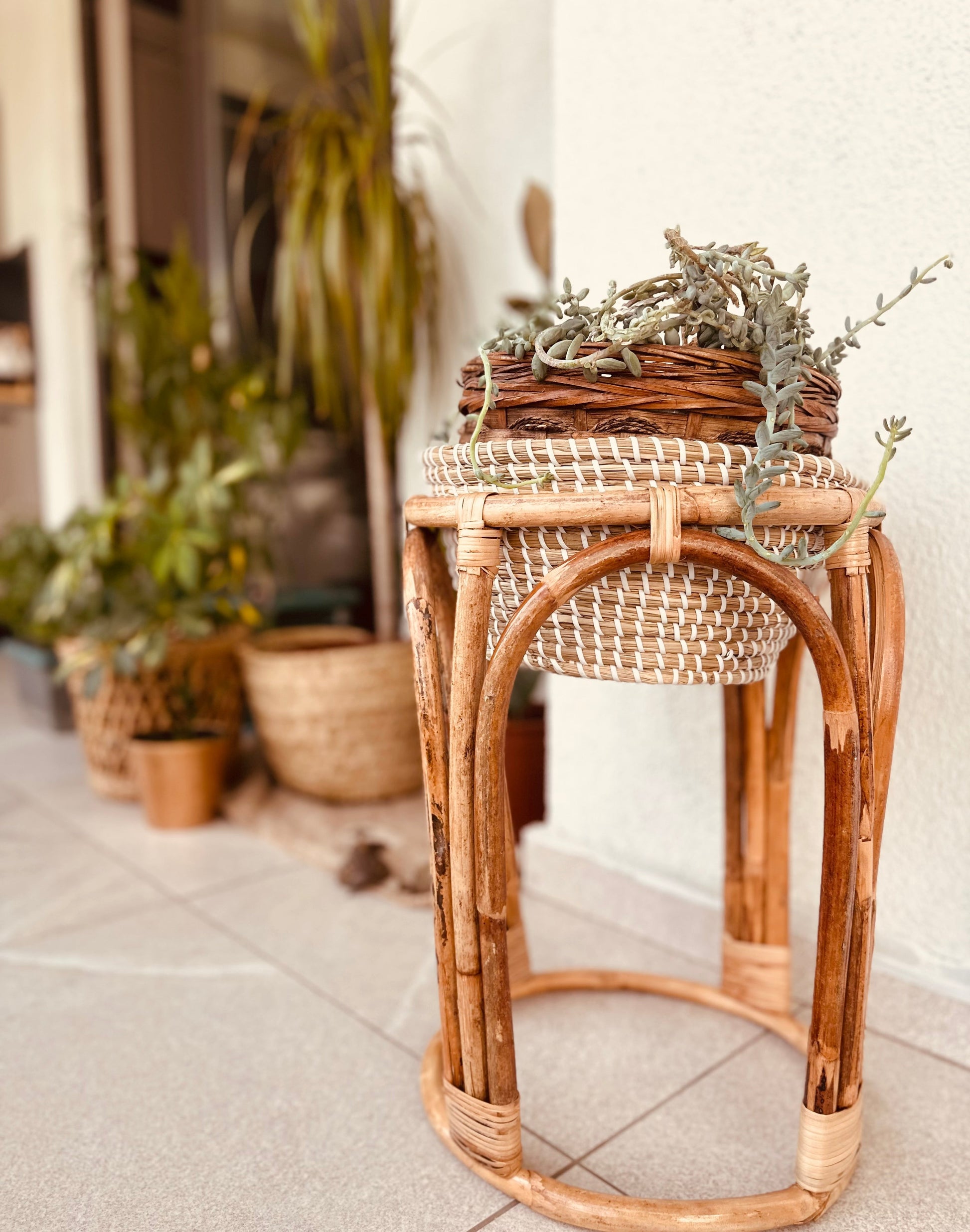 Sable Altı Yuvarlak Rattan Saksılık