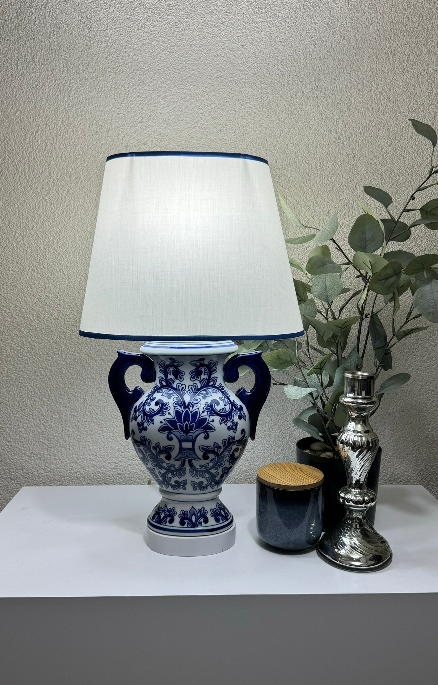 Sagaza Blue Blanc Porselen Abajur