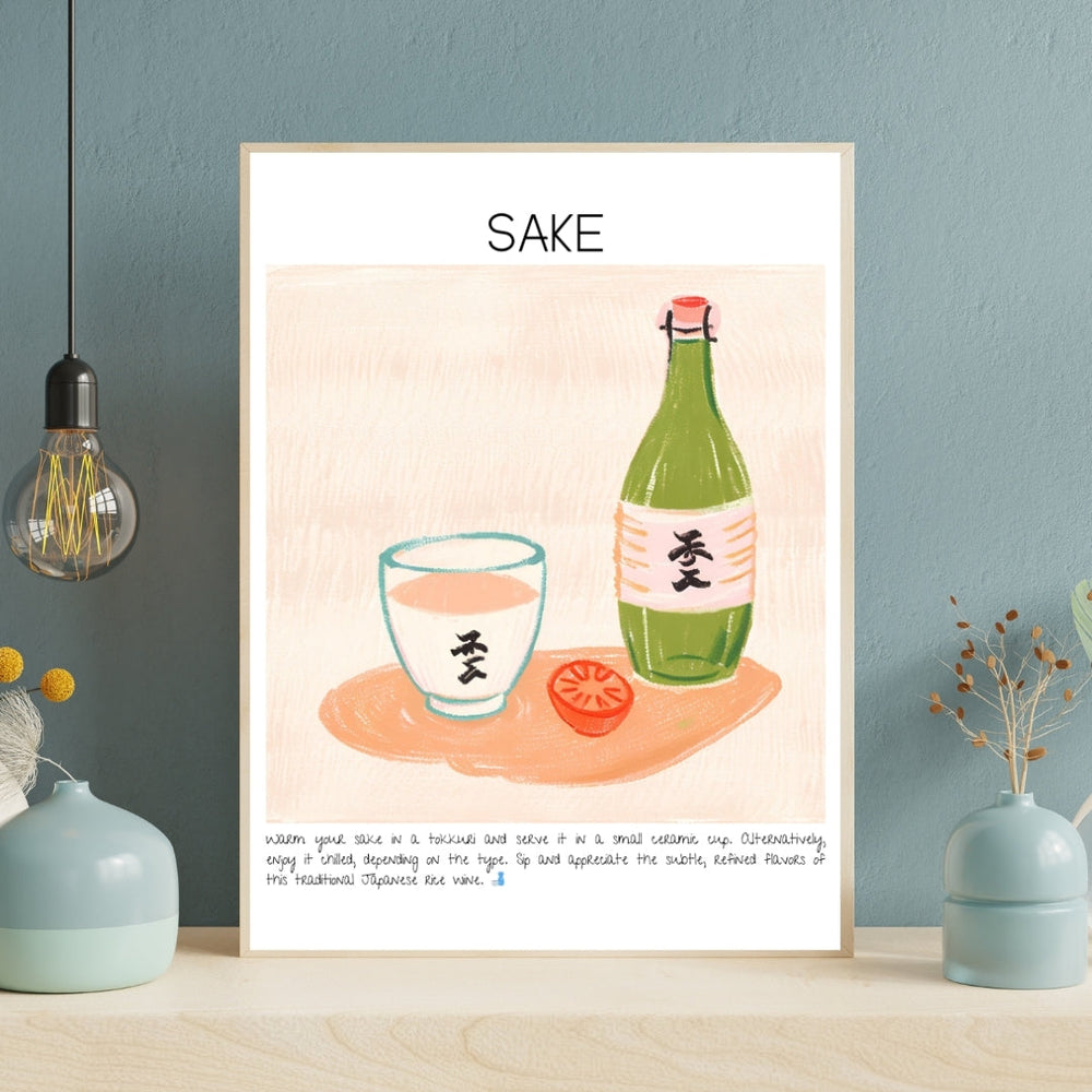 Sake Cocktail Art Print Tasarım Poster-Tablo-Muff Atelier-No:1-21x30cm-NowShopFun