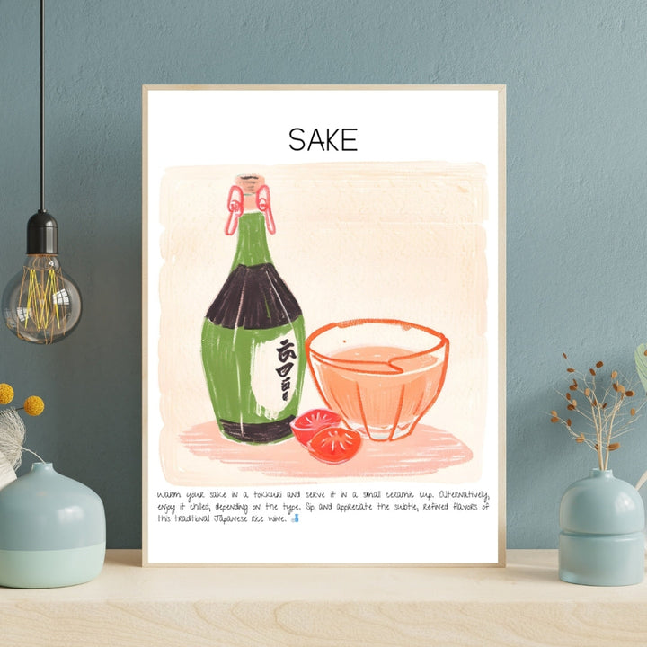 Sake Cocktail Art Print Tasarım Poster-Tablo-Muff Atelier-No:1-21x30cm-NowShopFun