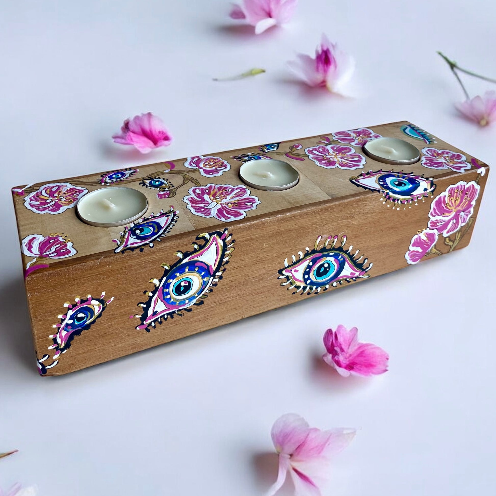 Sakura Eyes Üçlü Tealight Mumluk