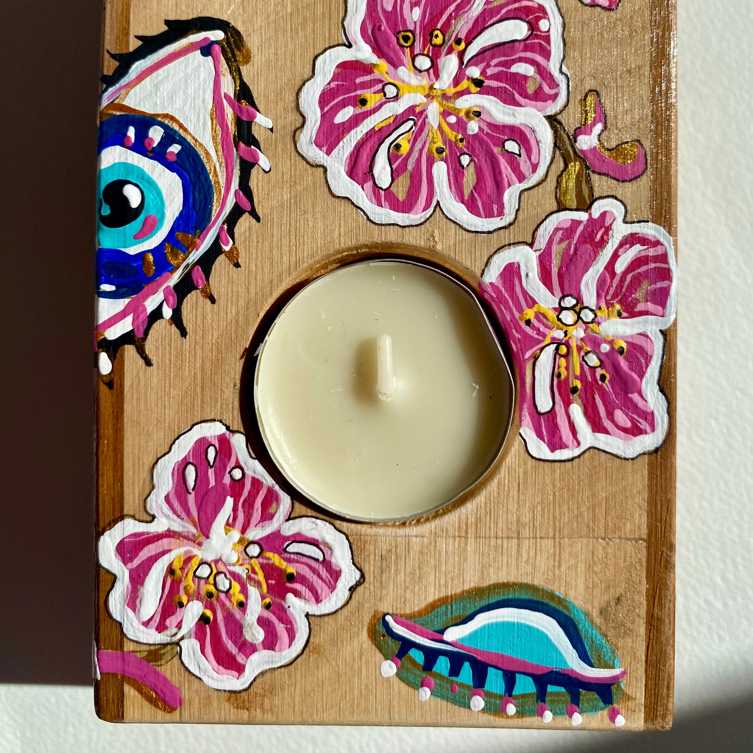 Sakura Eyes Üçlü Tealight Mumluk