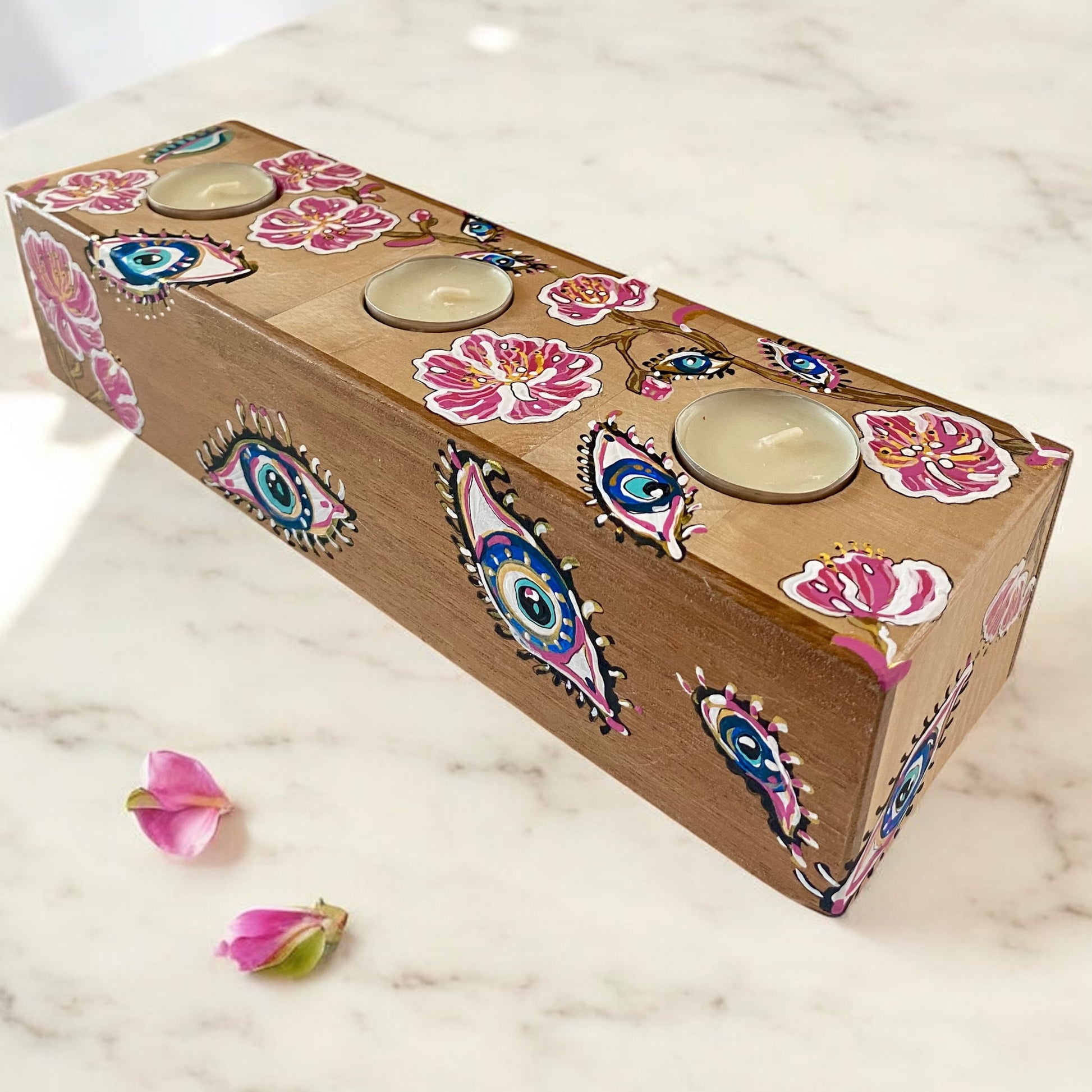 Sakura Eyes Üçlü Tealight Mumluk