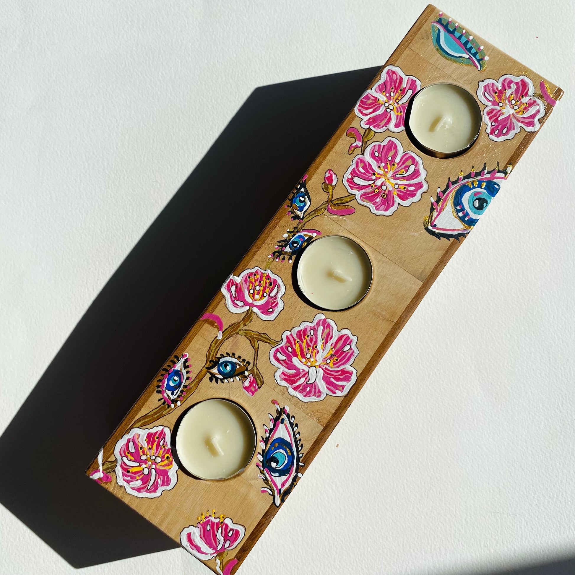 Sakura Eyes Üçlü Tealight Mumluk