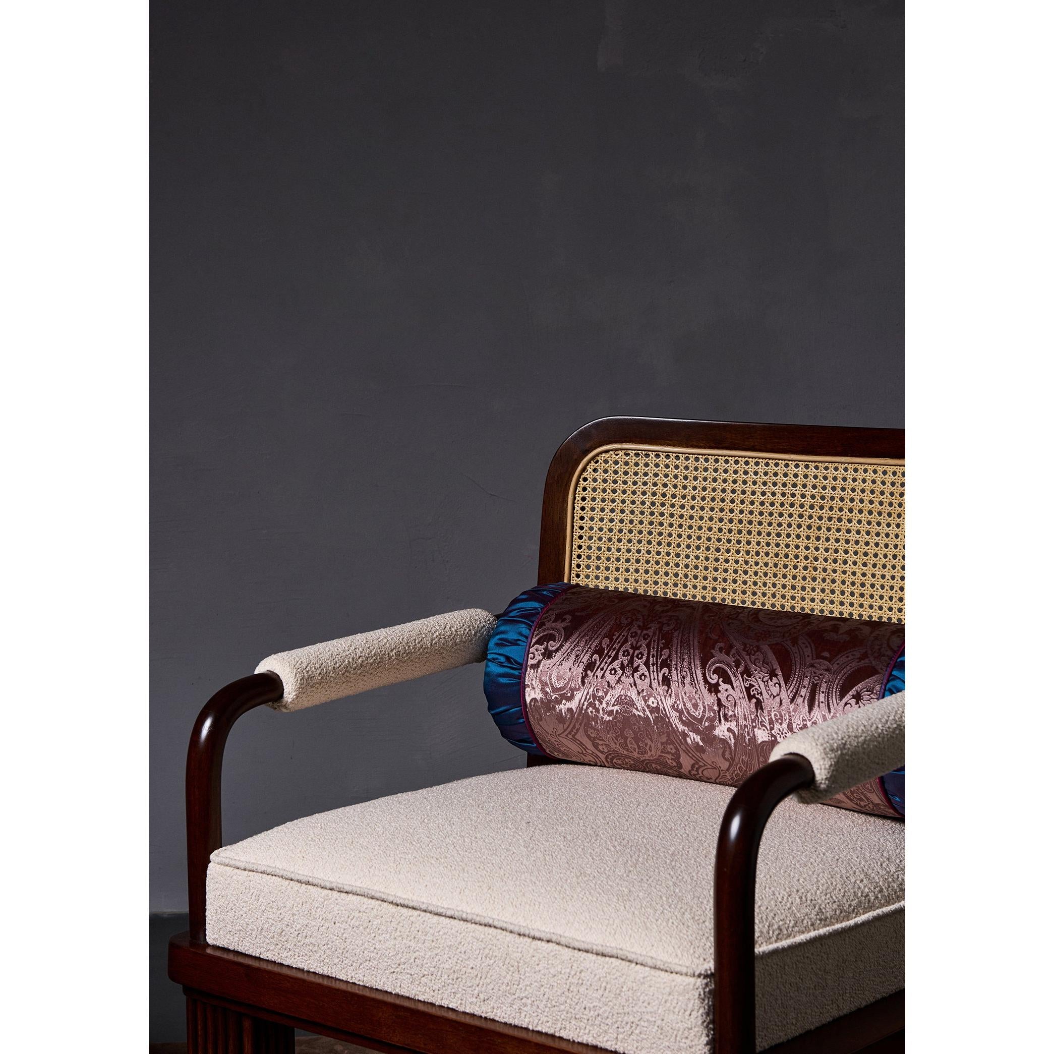 Şal Desenli Mürdüm İpek Kadife Balin Kırlent