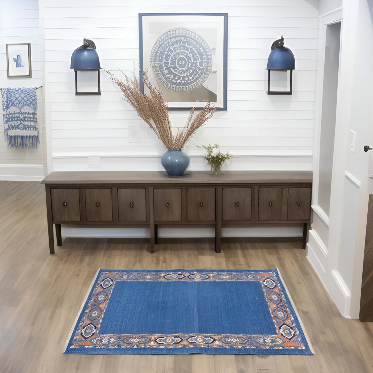 Salin Etnik Bordürlü El Dokuma Halı Kilim 85x133 cm-Kilim & Halı-Soho Antiq-NowShopFun