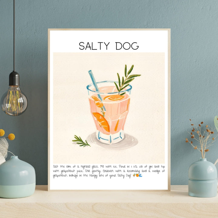 Salty Dog Cocktail Art Print Tasarım Poster-Tablo-Muff Atelier-21x30cm-NowShopFun