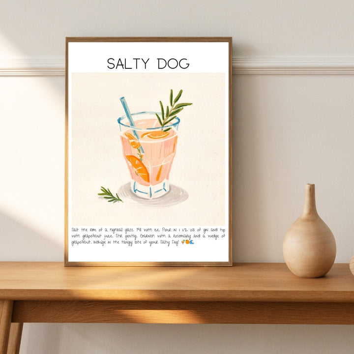 Salty Dog Cocktail Art Print Tasarım Poster-Tablo-Muff Atelier-21x30cm-NowShopFun