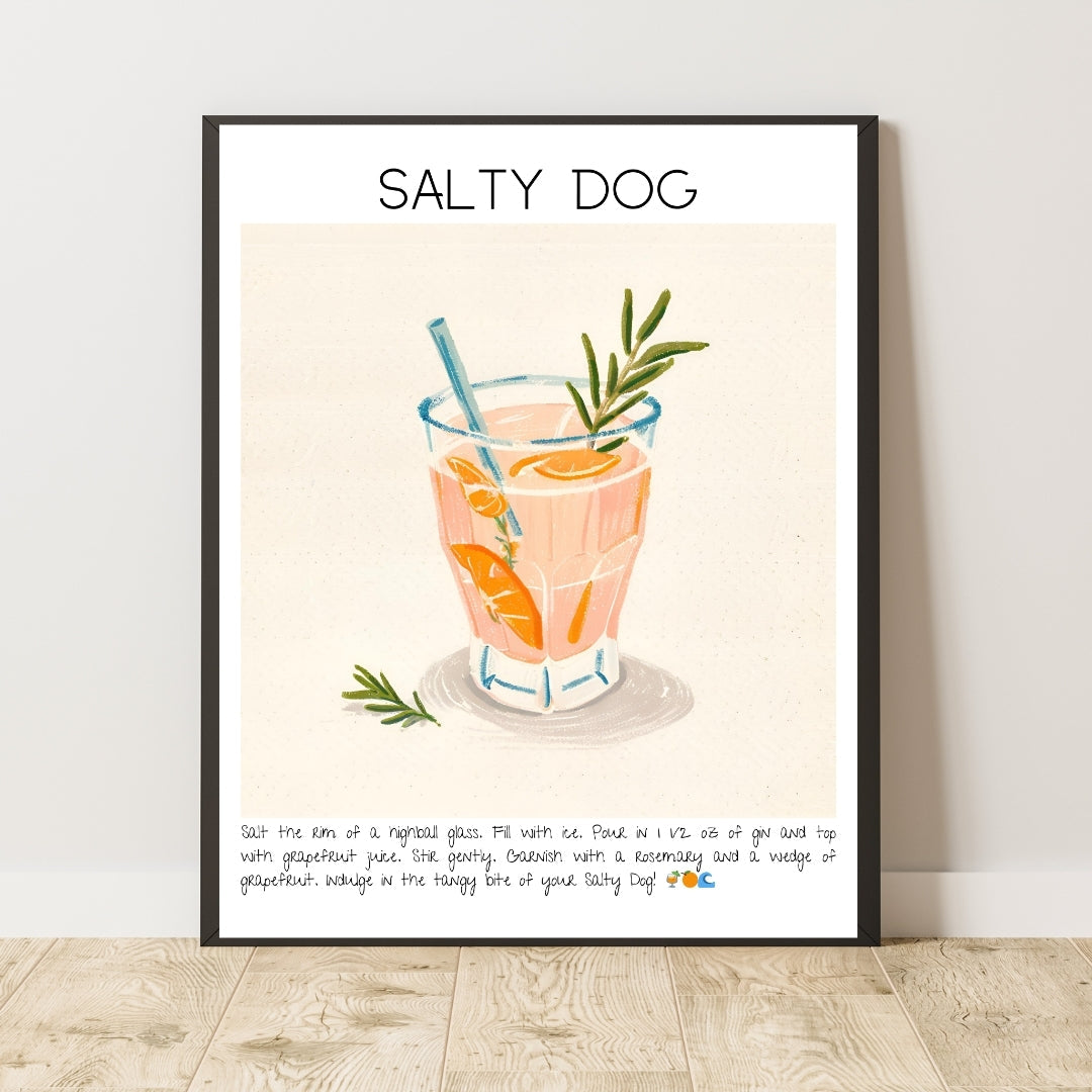 Salty Dog Cocktail Art Print Tasarım Poster-Tablo-Muff Atelier-21x30cm-NowShopFun