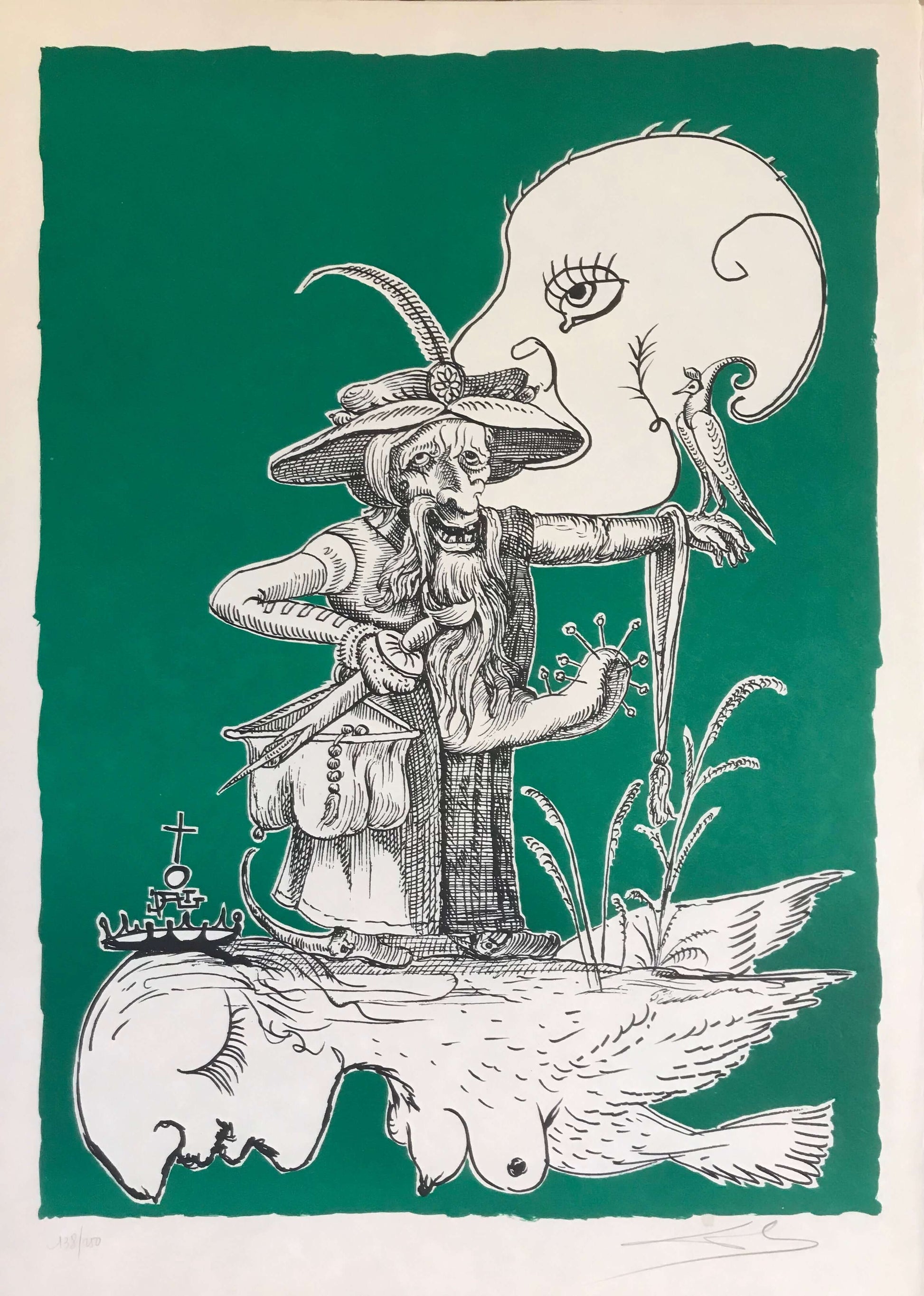 Salvador Dalí - Büyük Mastürbatör Figürü - Pantagruel fine art baskı