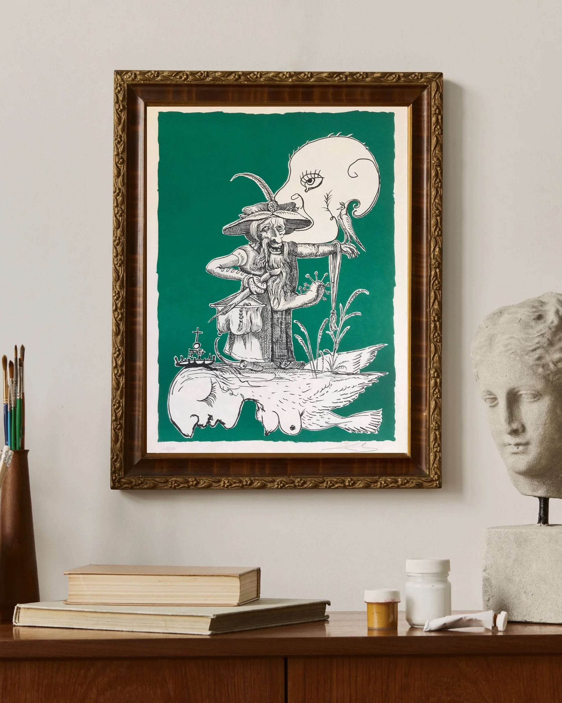 Salvador Dalí - Büyük Mastürbatör Figürü - Pantagruel fine art baskı